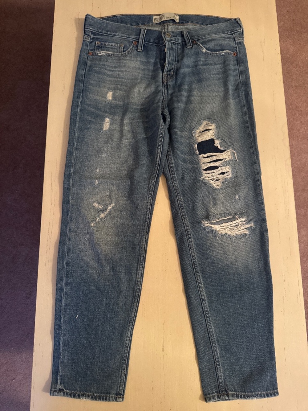 Womens Abercrombie & Fitch Boyfriend Straight Jean